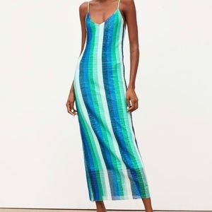 ZARA spring mermaid shimmer midi- dress small
